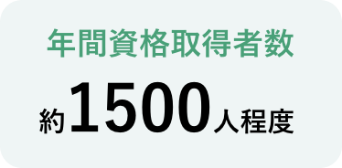 年間資格取得者数 約1500人程度